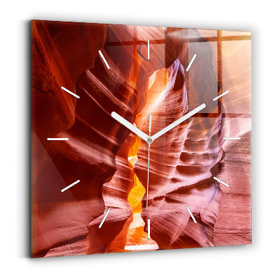 Square glass wall clock Sand Canyon