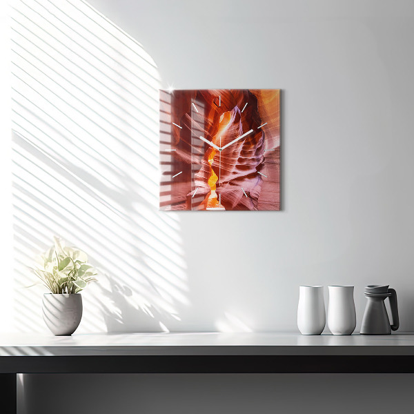 Square glass wall clock Sand Canyon
