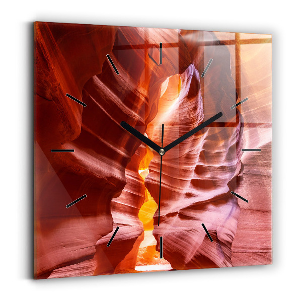 Square glass wall clock Sand Canyon