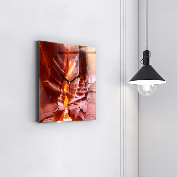 Square glass wall clock Sand Canyon