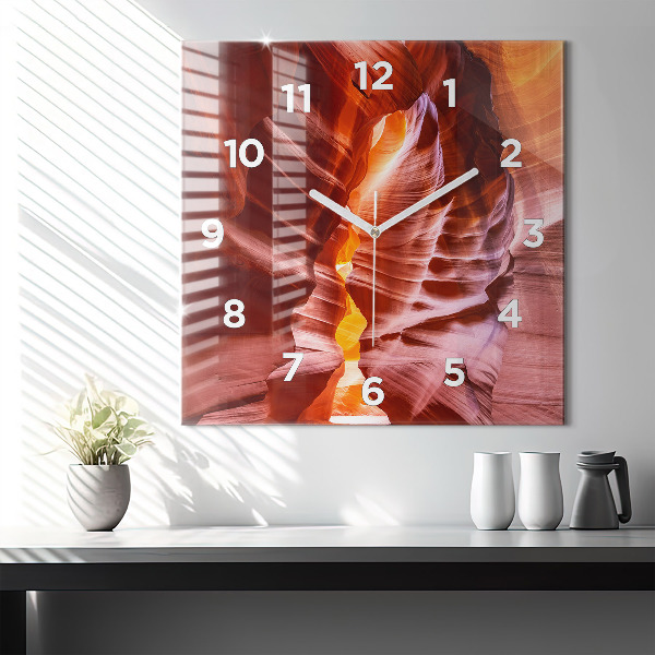Square glass wall clock Sand Canyon