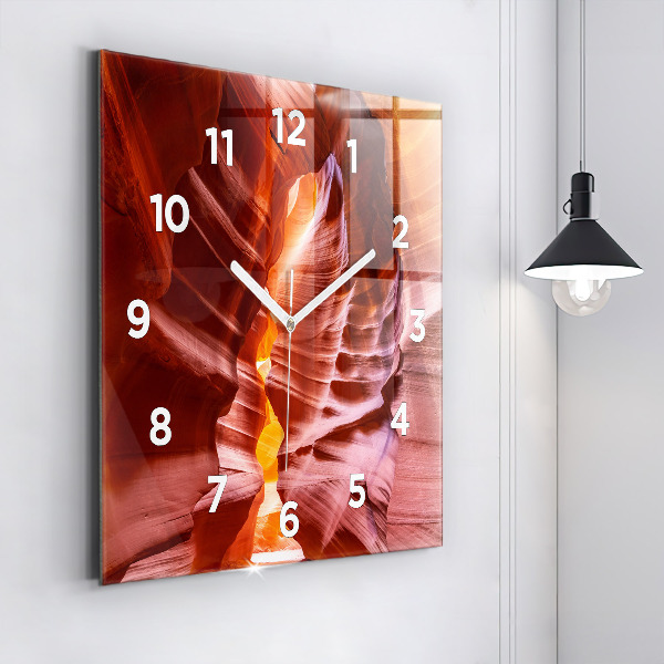 Square glass wall clock Sand Canyon