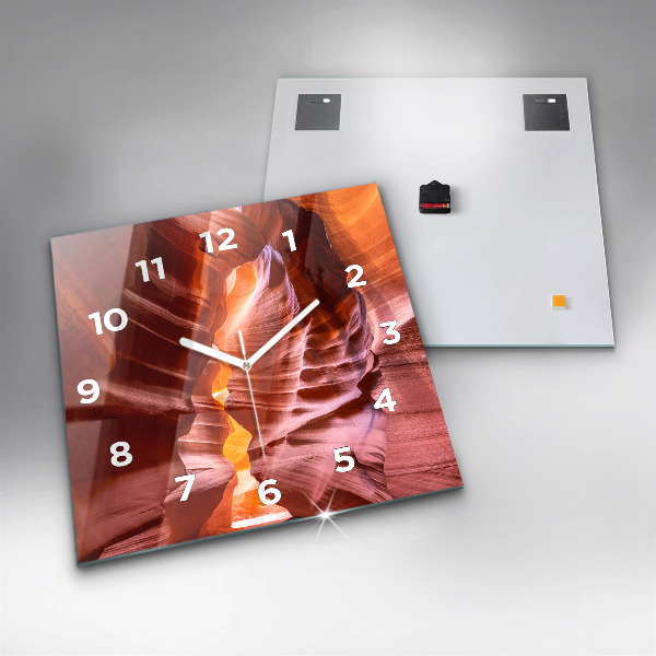 Square glass wall clock Sand Canyon