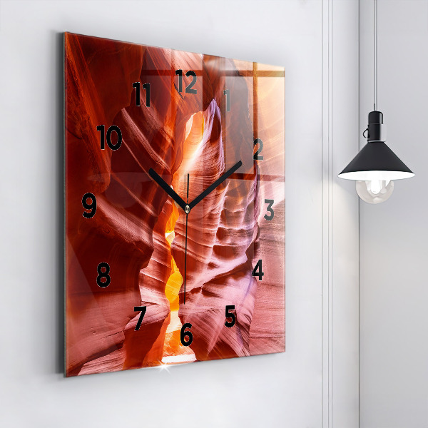 Square glass wall clock Sand Canyon