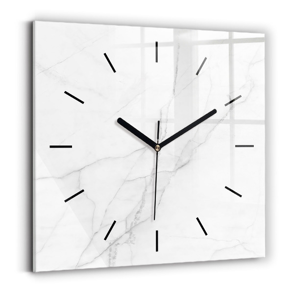 Square glass wall clock Decorative marble