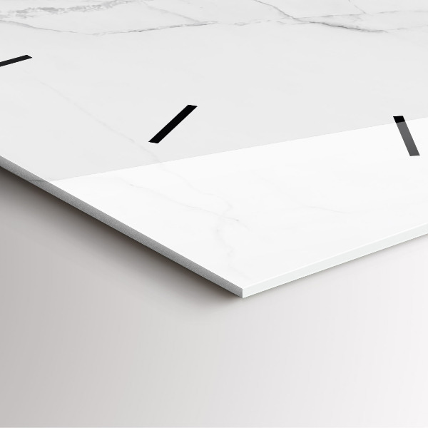 Square glass wall clock Decorative marble