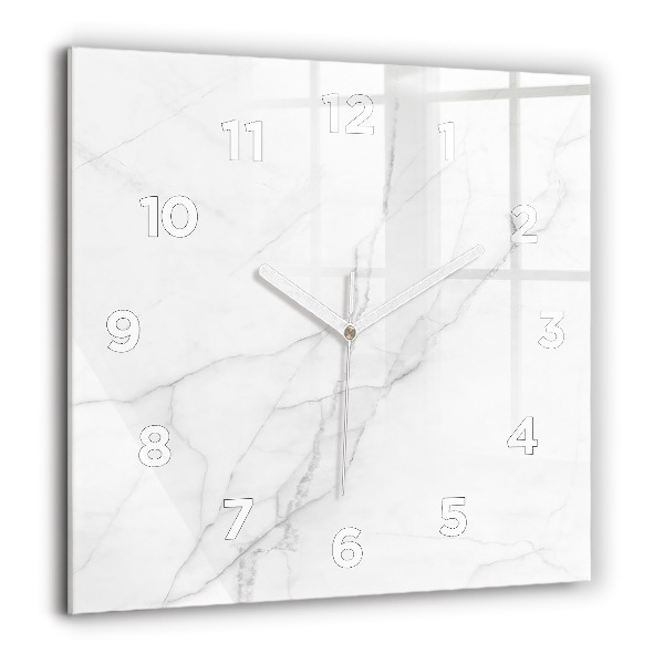 Square glass wall clock Decorative marble