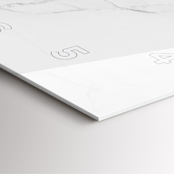 Square glass wall clock Decorative marble