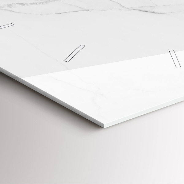 Square glass wall clock Decorative marble