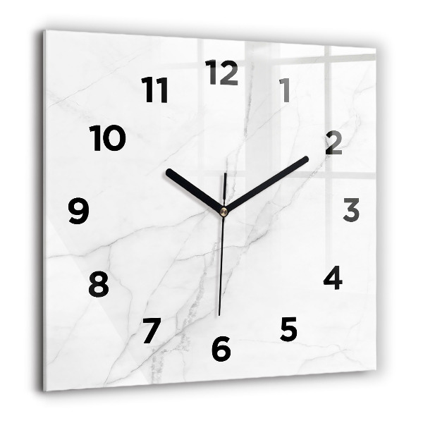 Square glass wall clock Decorative marble