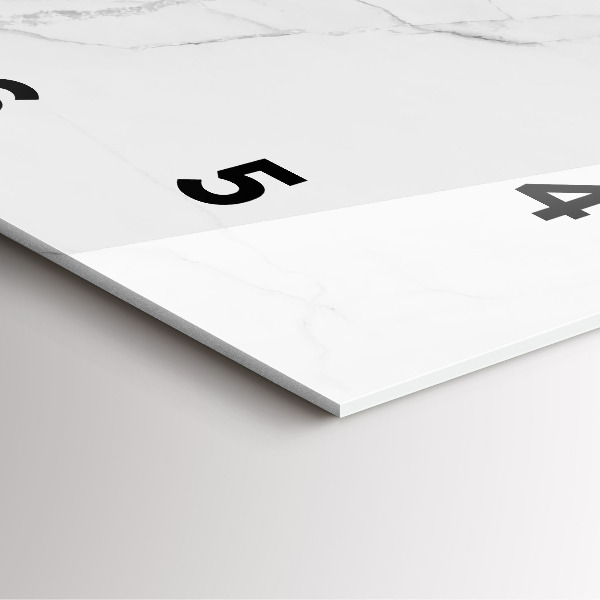 Square glass wall clock Decorative marble