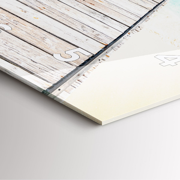 Square glass wall clock Tropical island