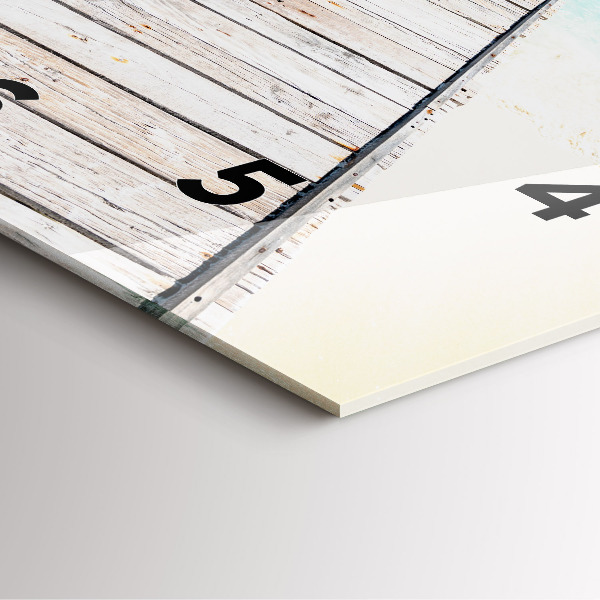 Square glass wall clock Tropical island