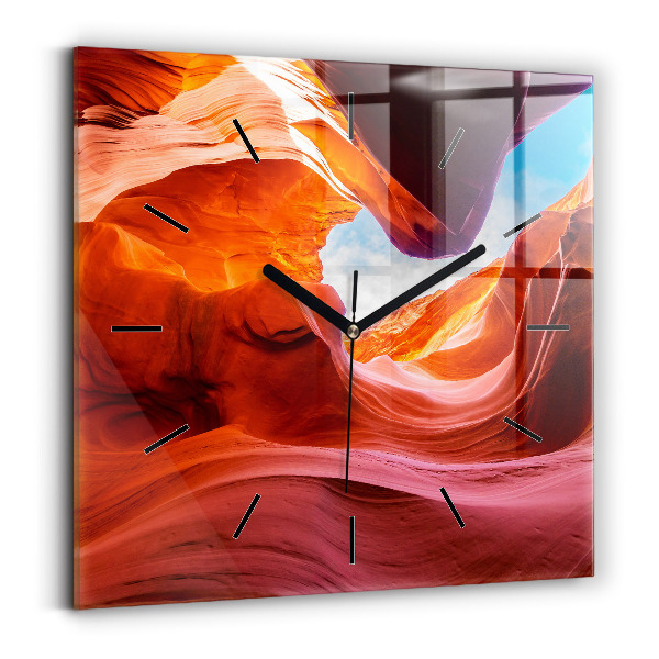 Square glass wall clock Canyon