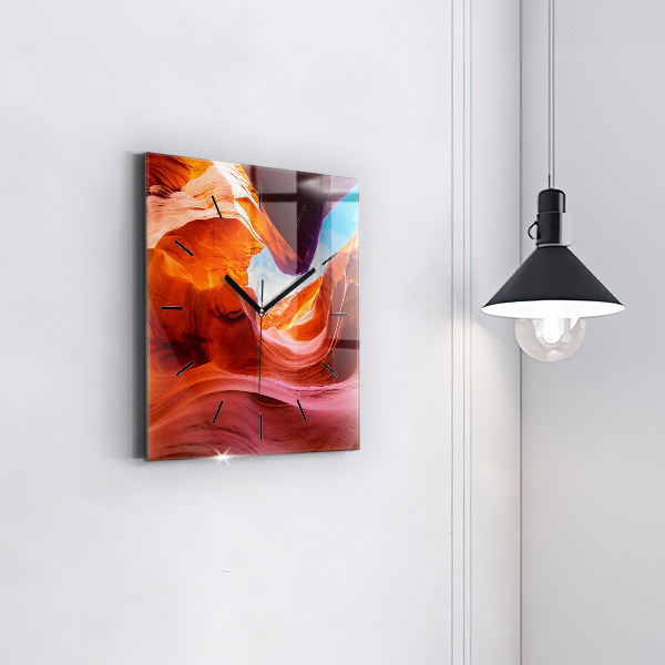 Square glass wall clock Canyon