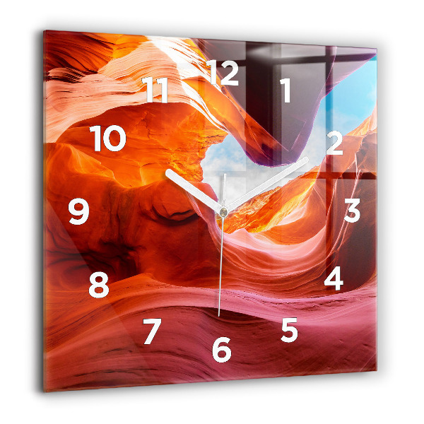 Square glass wall clock Canyon