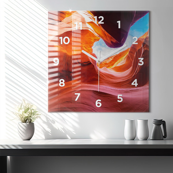 Square glass wall clock Canyon
