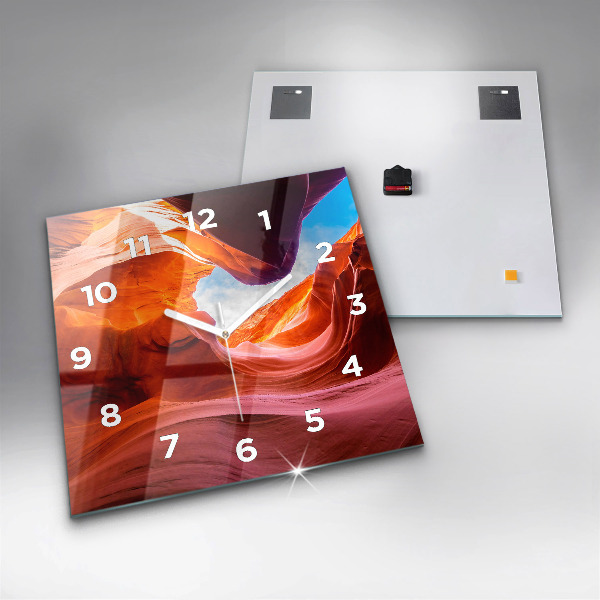 Square glass wall clock Canyon