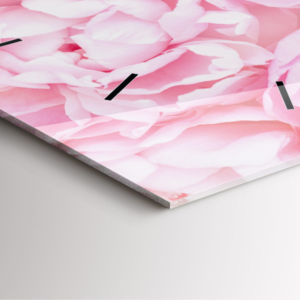 Square glass wall clock Blooming flowers