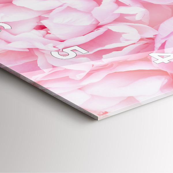 Square glass wall clock Blooming flowers