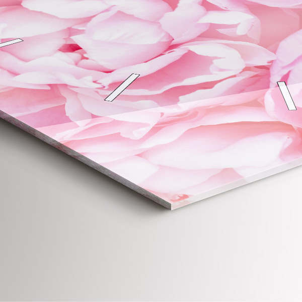 Square glass wall clock Blooming flowers