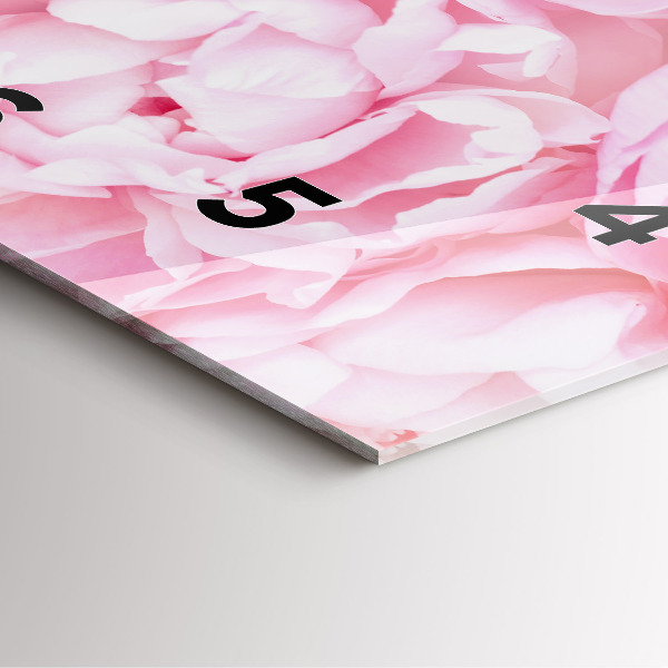Square glass wall clock Blooming flowers