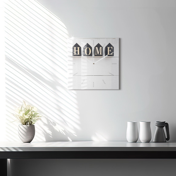Square glass wall clock The inscription house