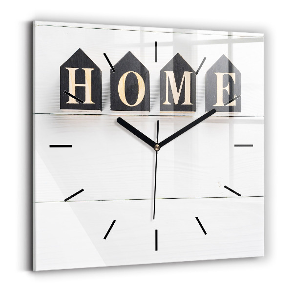 Square glass wall clock The inscription house