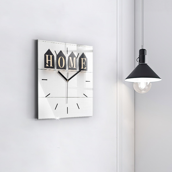 Square glass wall clock The inscription house