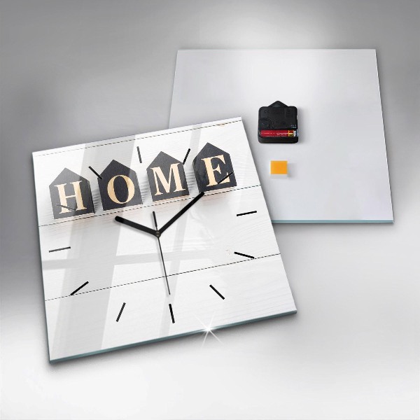 Square glass wall clock The inscription house