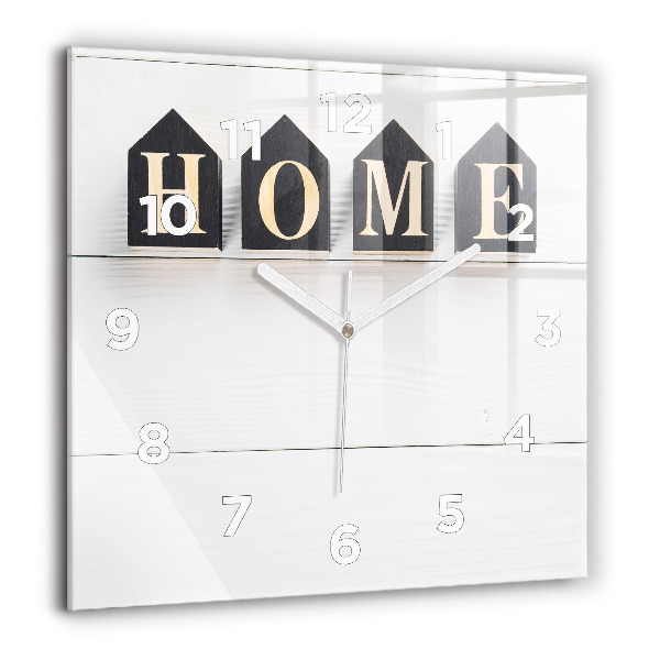 Square glass wall clock The inscription house
