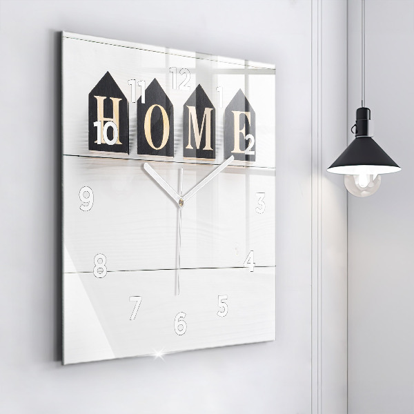 Square glass wall clock The inscription house