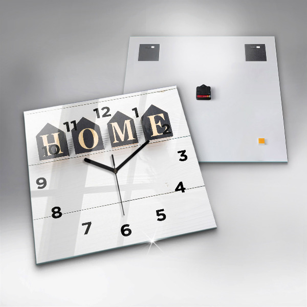 Square glass wall clock The inscription house