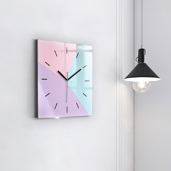 Square glass wall clock Pastel pattern