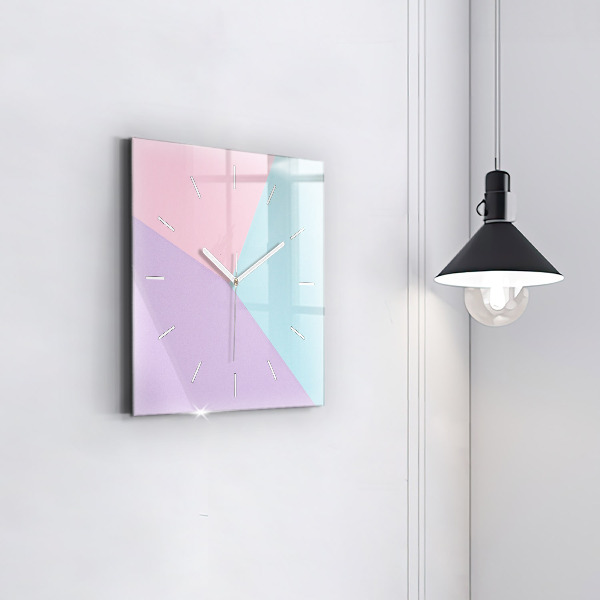 Square glass wall clock Pastel pattern