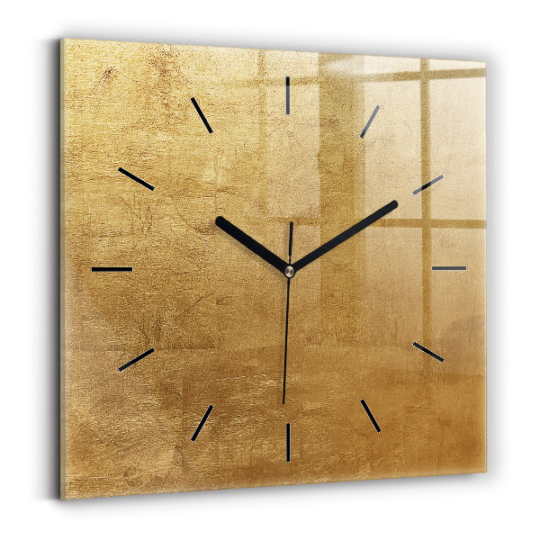 Square glass wall clock Decorative canvas