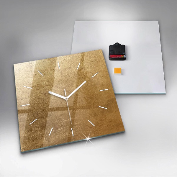 Square glass wall clock Decorative canvas