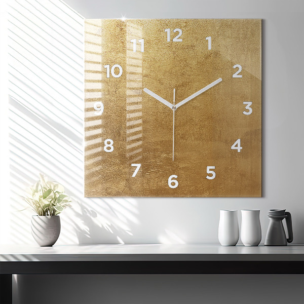 Square glass wall clock Decorative canvas
