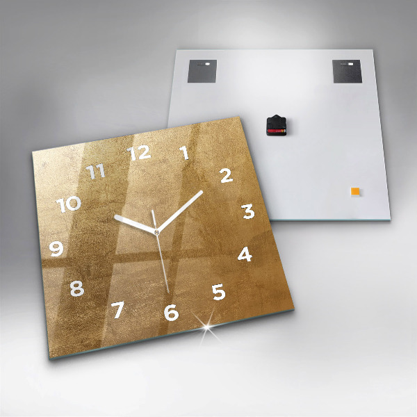 Square glass wall clock Decorative canvas