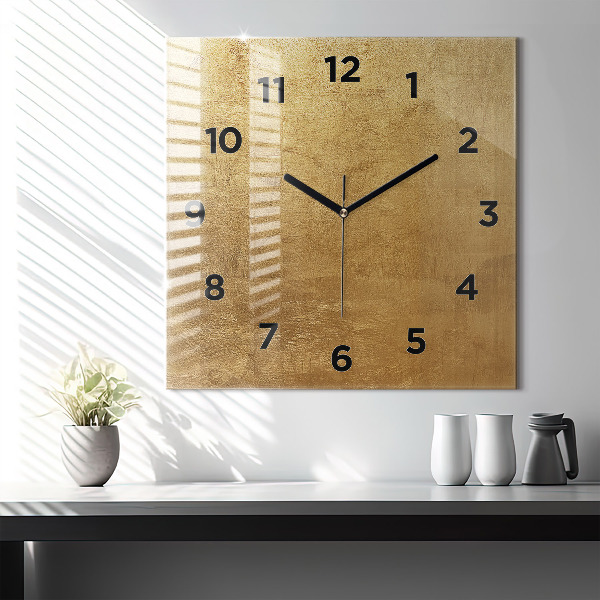 Square glass wall clock Decorative canvas