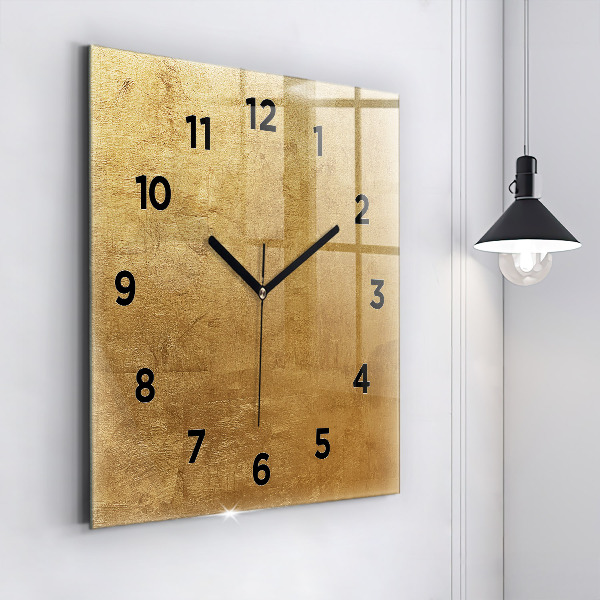 Square glass wall clock Decorative canvas