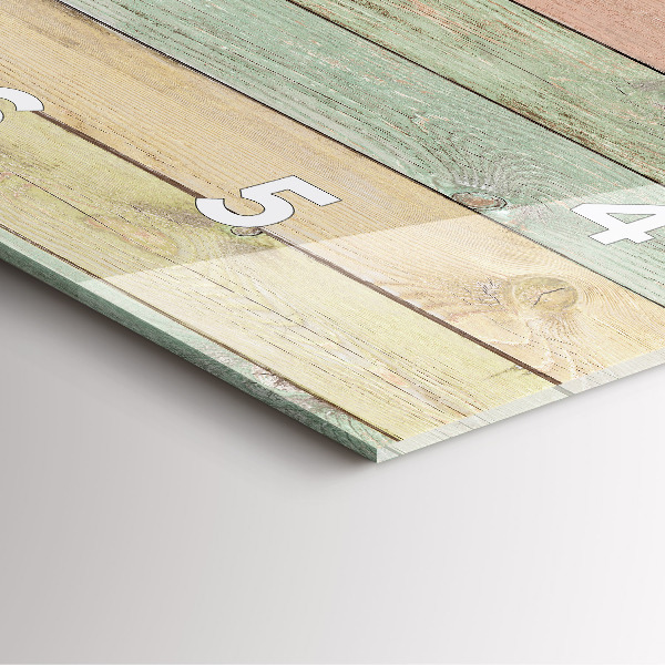 Square glass wall clock Colorful boards