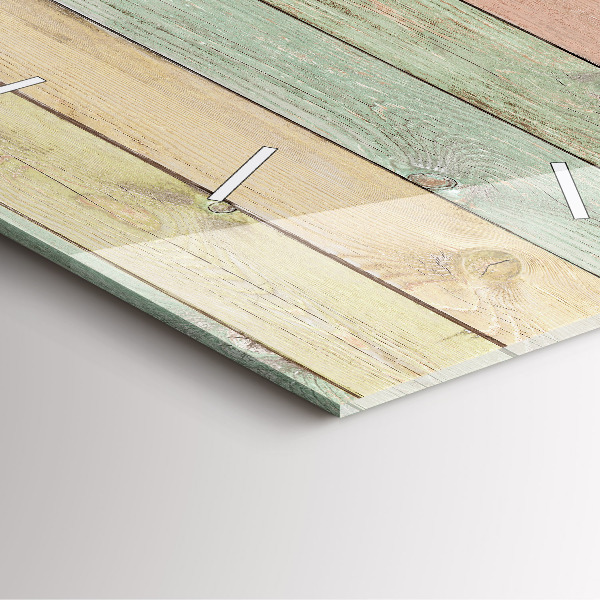 Square glass wall clock Colorful boards