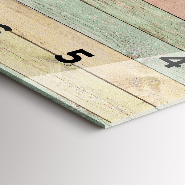 Square glass wall clock Colorful boards