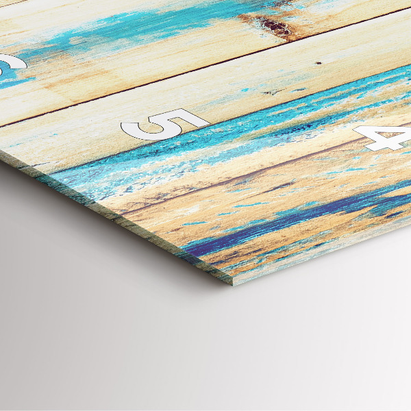 Square glass wall clock Scratched wood