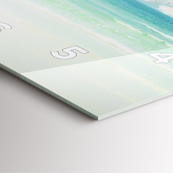 Square glass wall clock Sea landscape