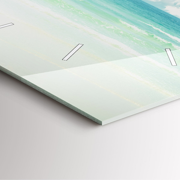 Square glass wall clock Sea landscape