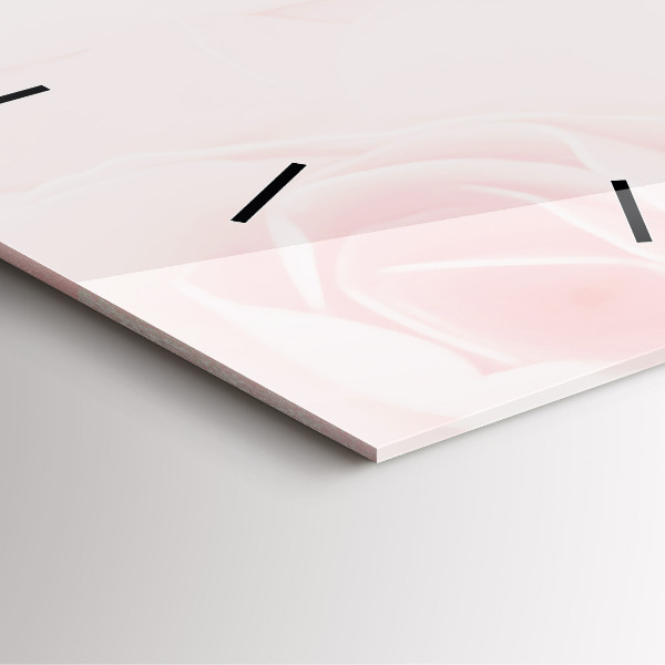 Square glass wall clock Blooming roses