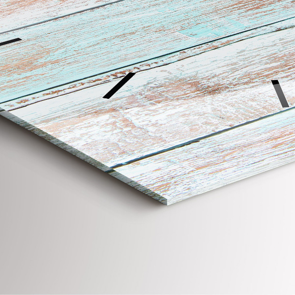 Square glass wall clock Pastel Wood