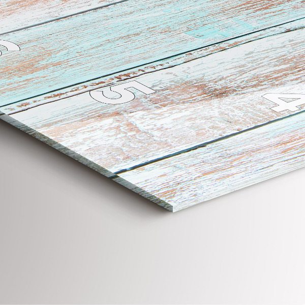 Square glass wall clock Pastel Wood